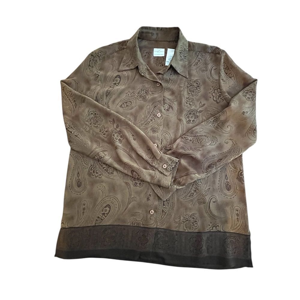 Womens’ Emma James Brown Paisley Blouse Size 10